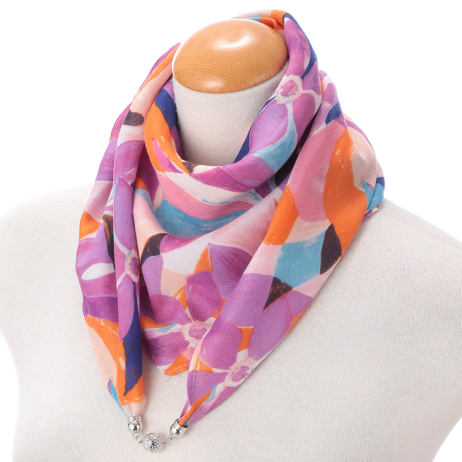 マグネット付きスカーフ 幾何柄 - 画像3