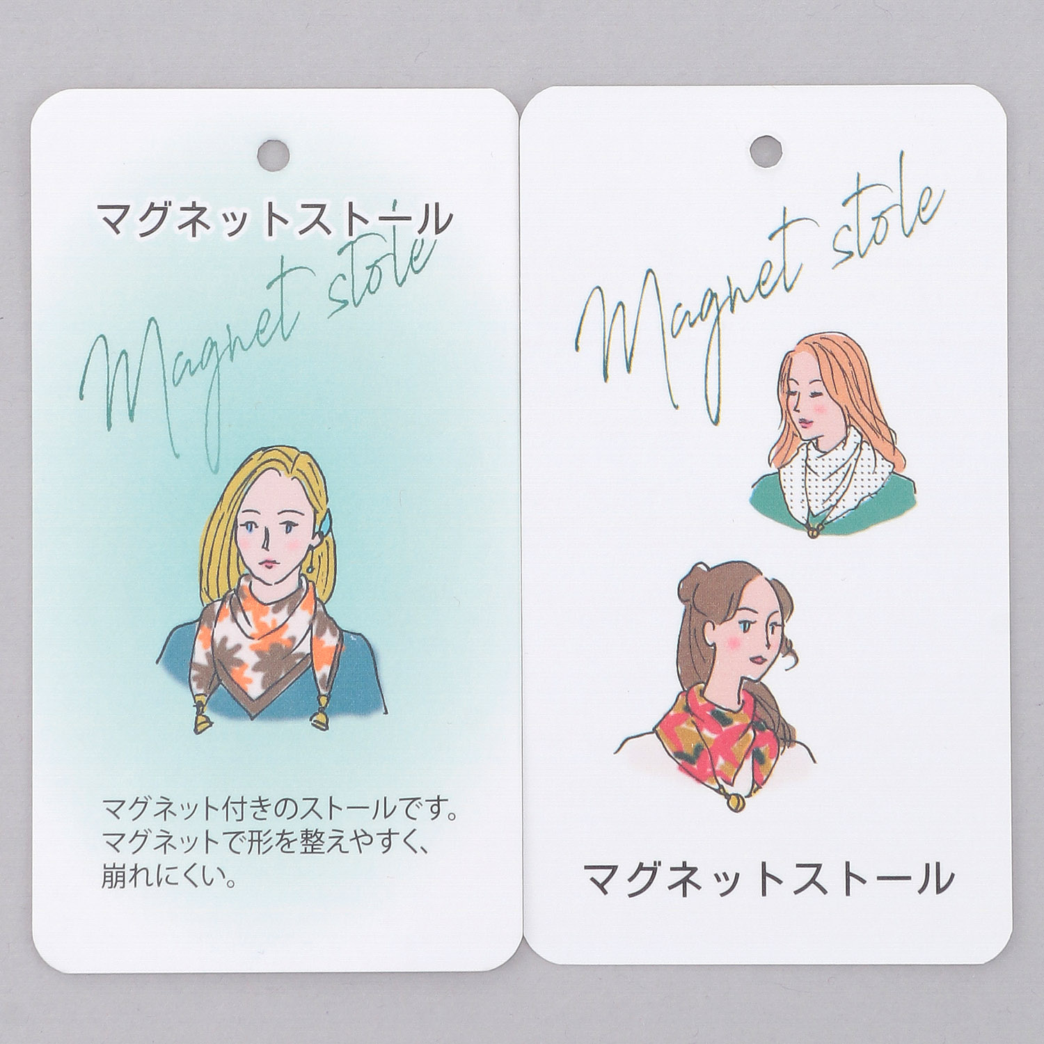 マグネット付きスカーフ 幾何柄 - 画像5