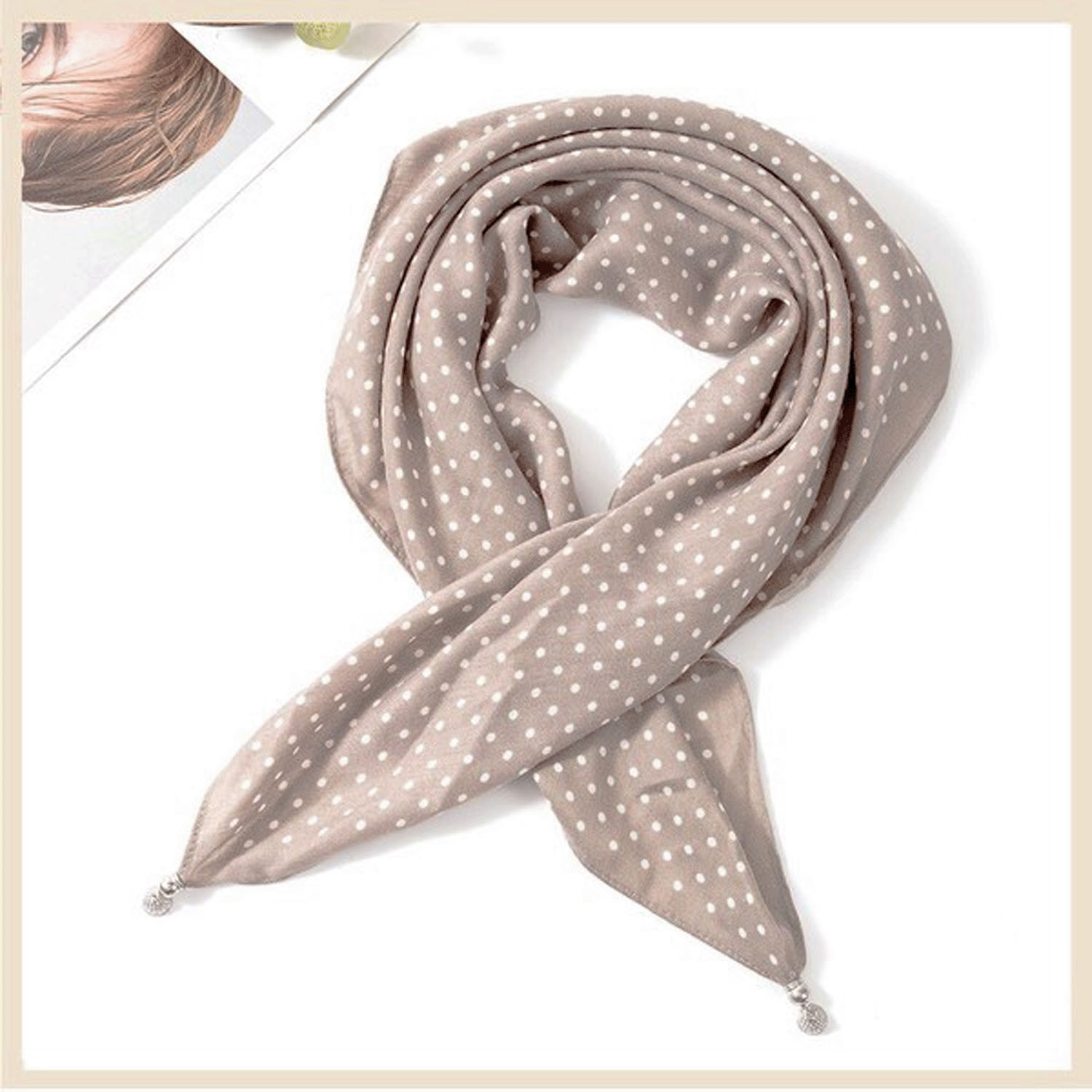 マグネット付きスカーフ ドット - 画像2