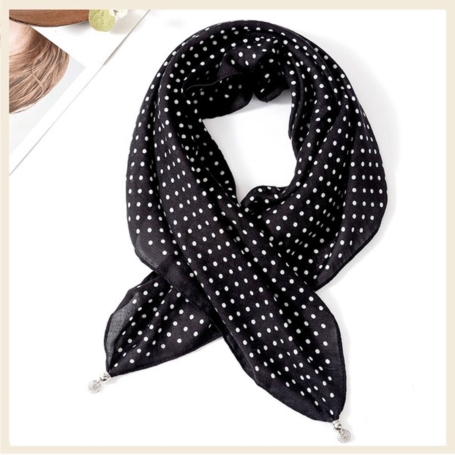 マグネット付きスカーフ ドット - 画像4