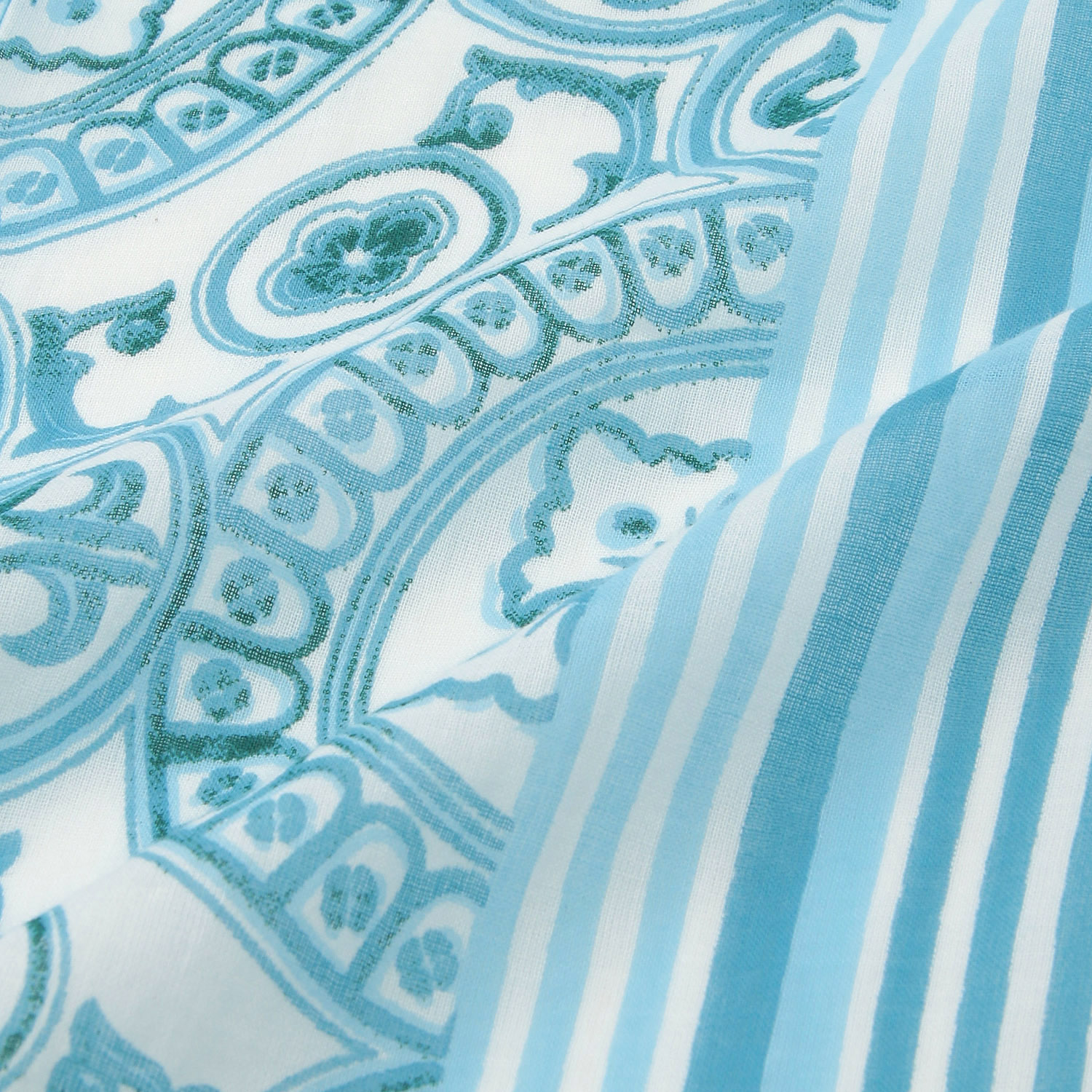 【マリンブルー、スカイブルー終了】インド製 コットンストール アラベスク - 画像3