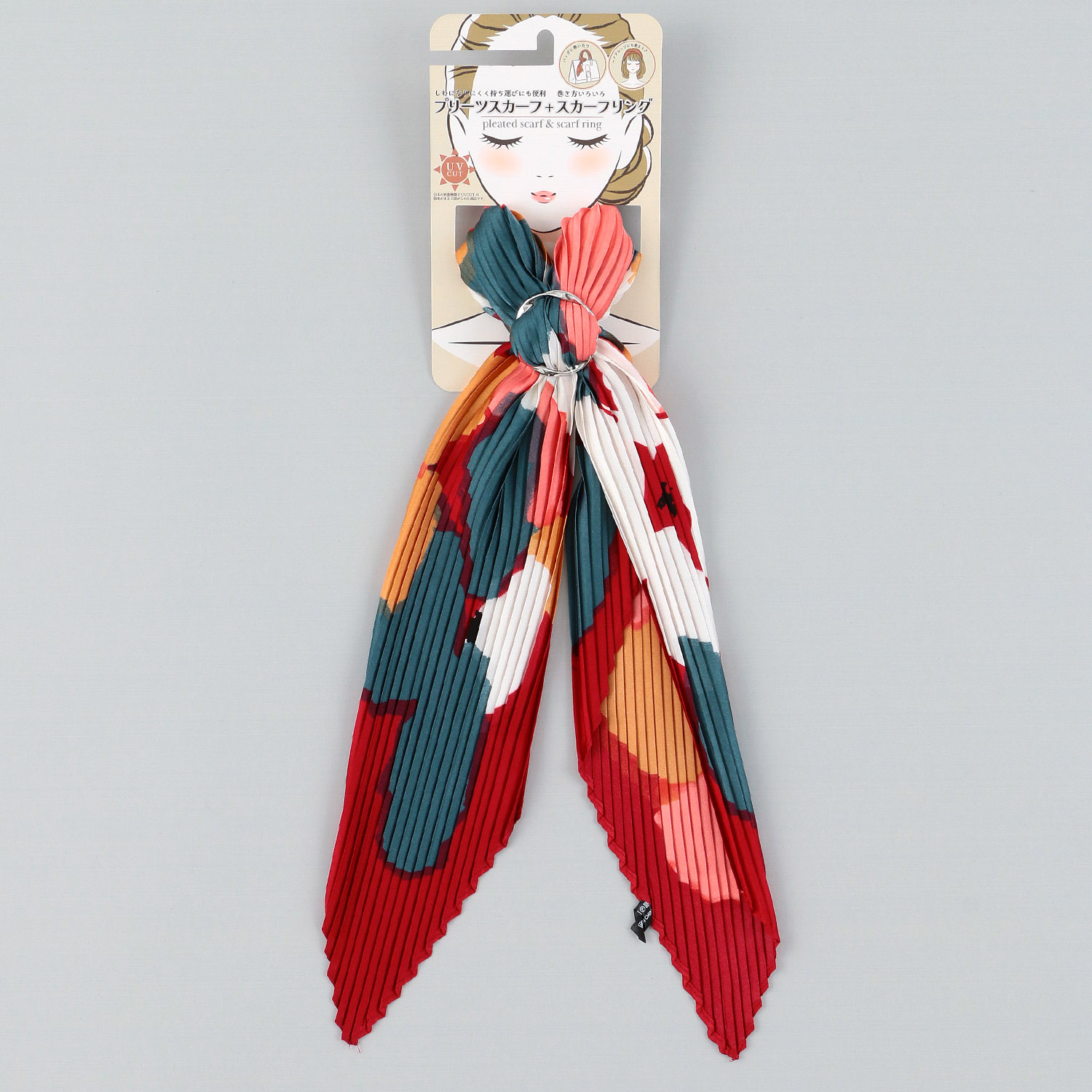 スカーフリング付きプリーツスカーフ ポップ - 画像5