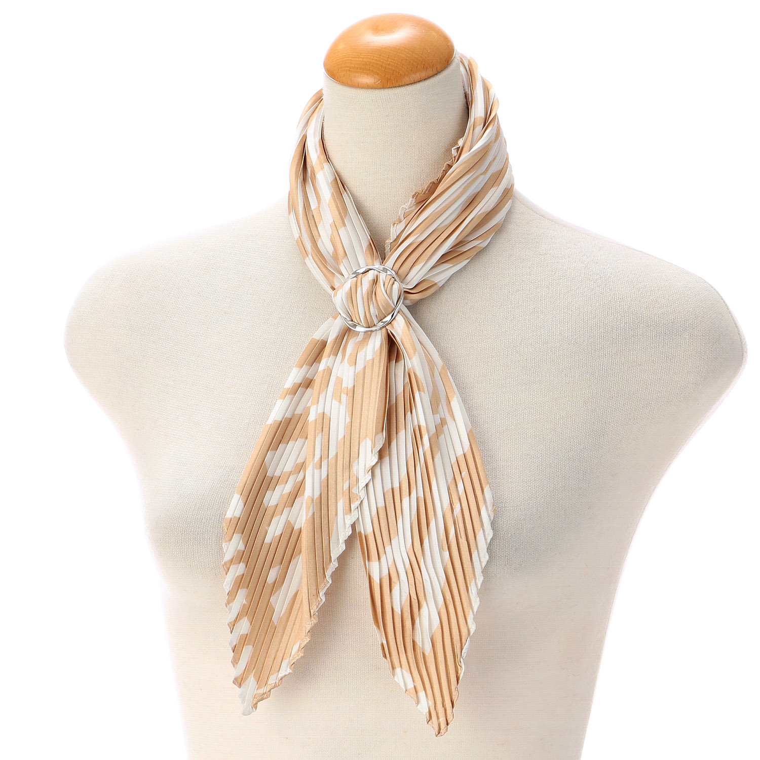 スカーフリング付きプリーツスカーフ ゼブラ - 画像5