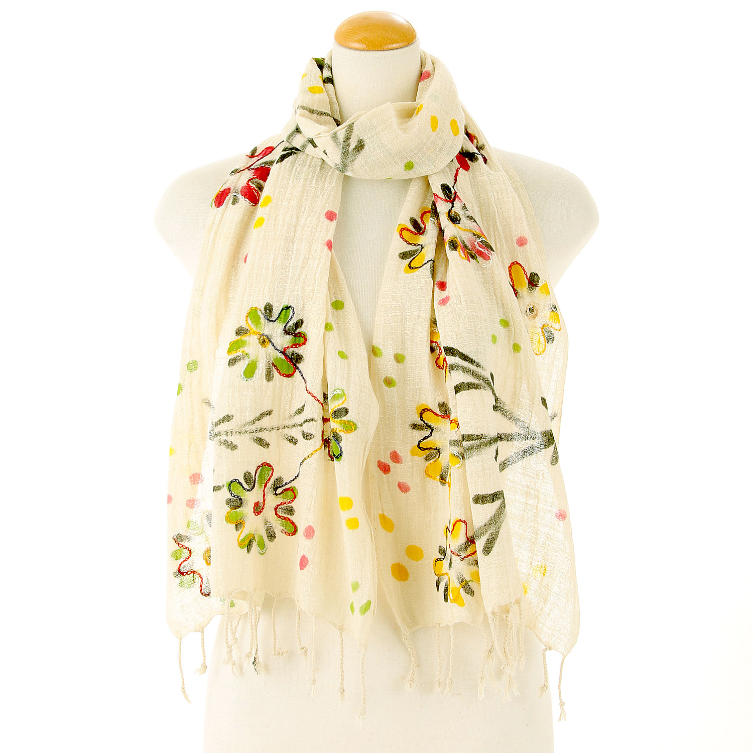 【07終了】インド製 手描き風ストール カラー - 画像11