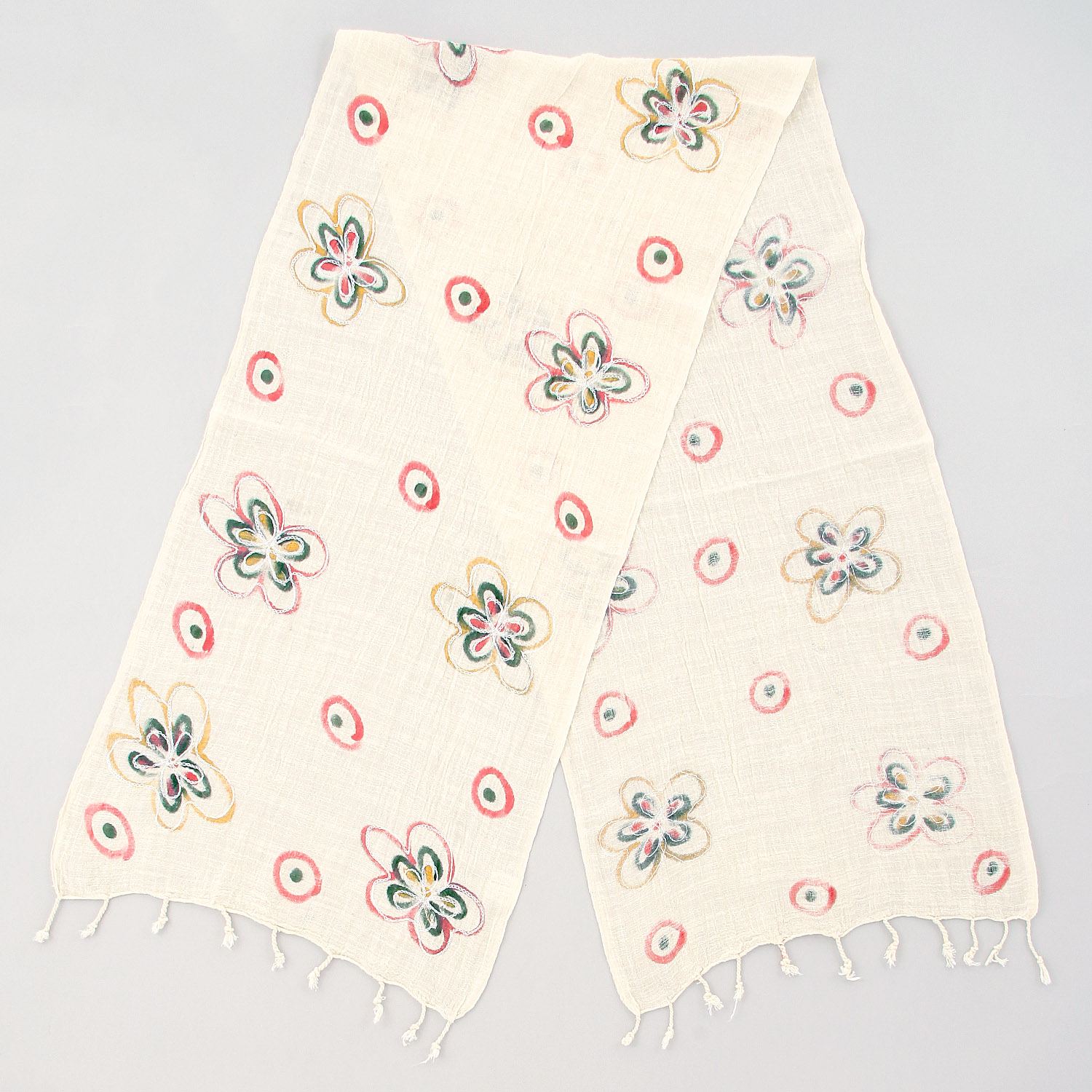 【07終了】インド製 手描き風ストール カラー - 画像8