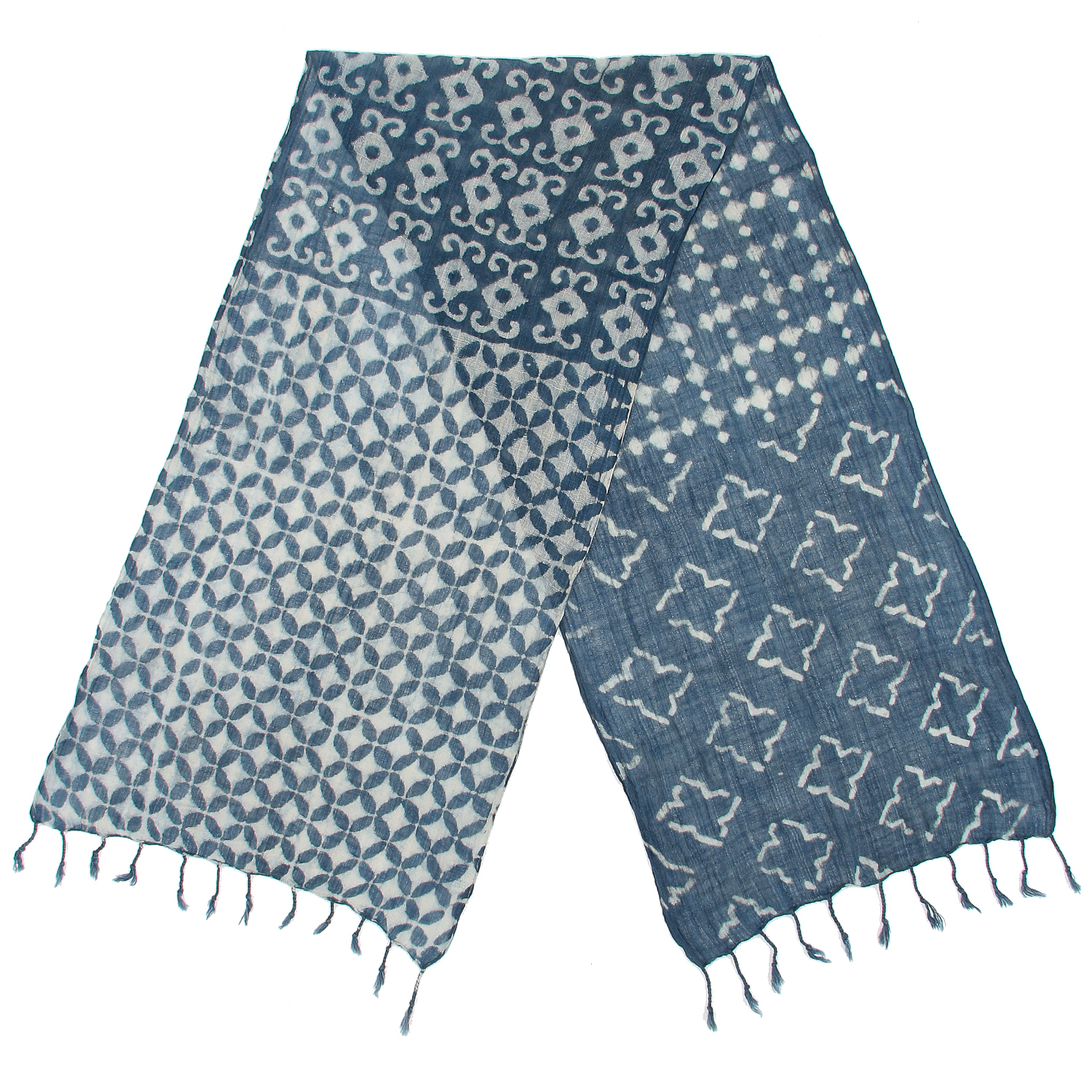 【01，02終了】インド製 綿スラブストール ブルー - 画像2