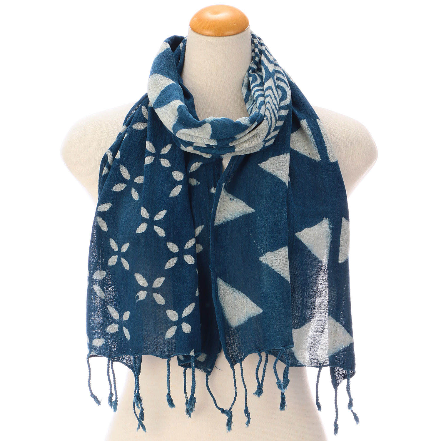 【01，02終了】インド製 綿スラブストール ブルー - 画像15