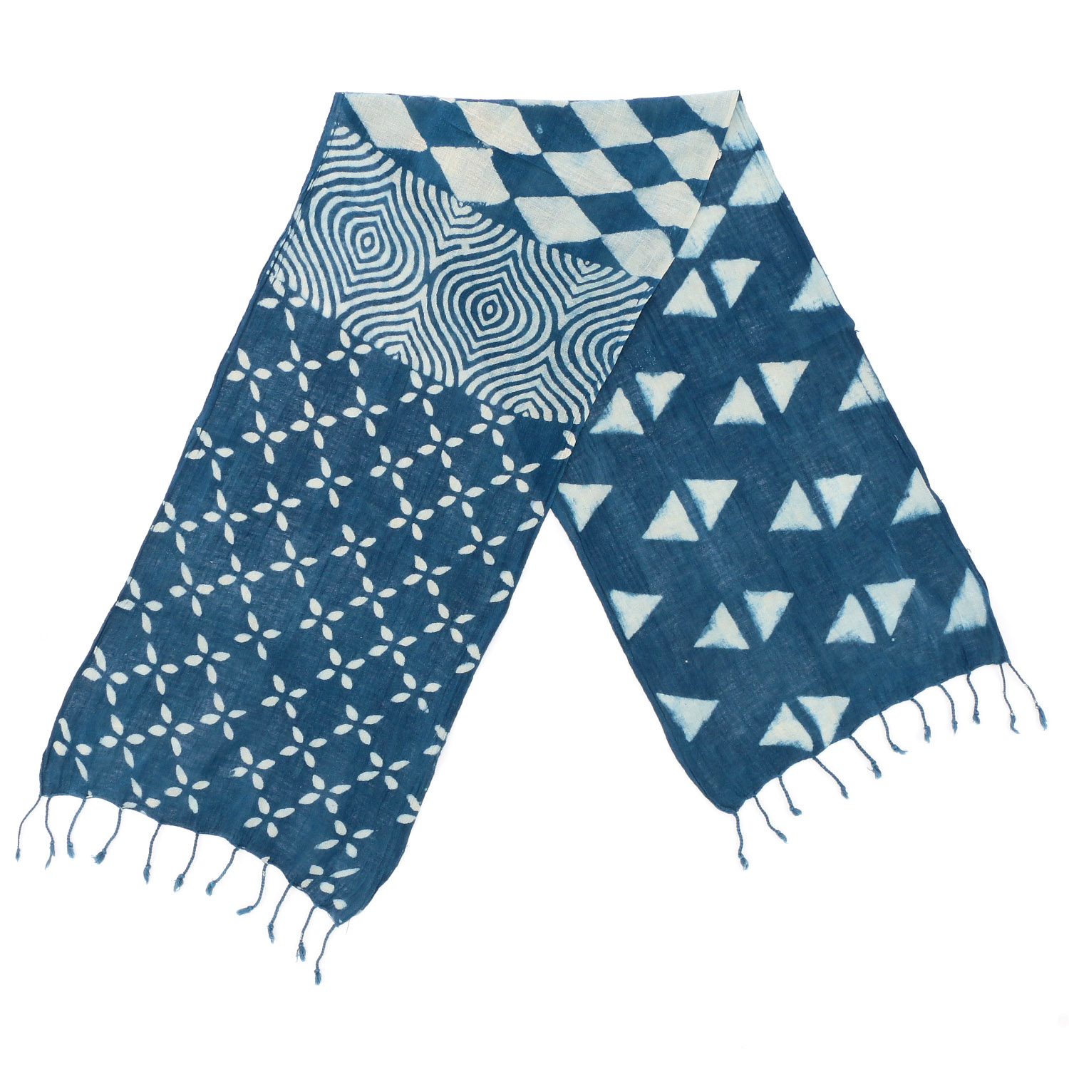 【01，02， 04終了】インド製 綿スラブストール ブルー - 画像16