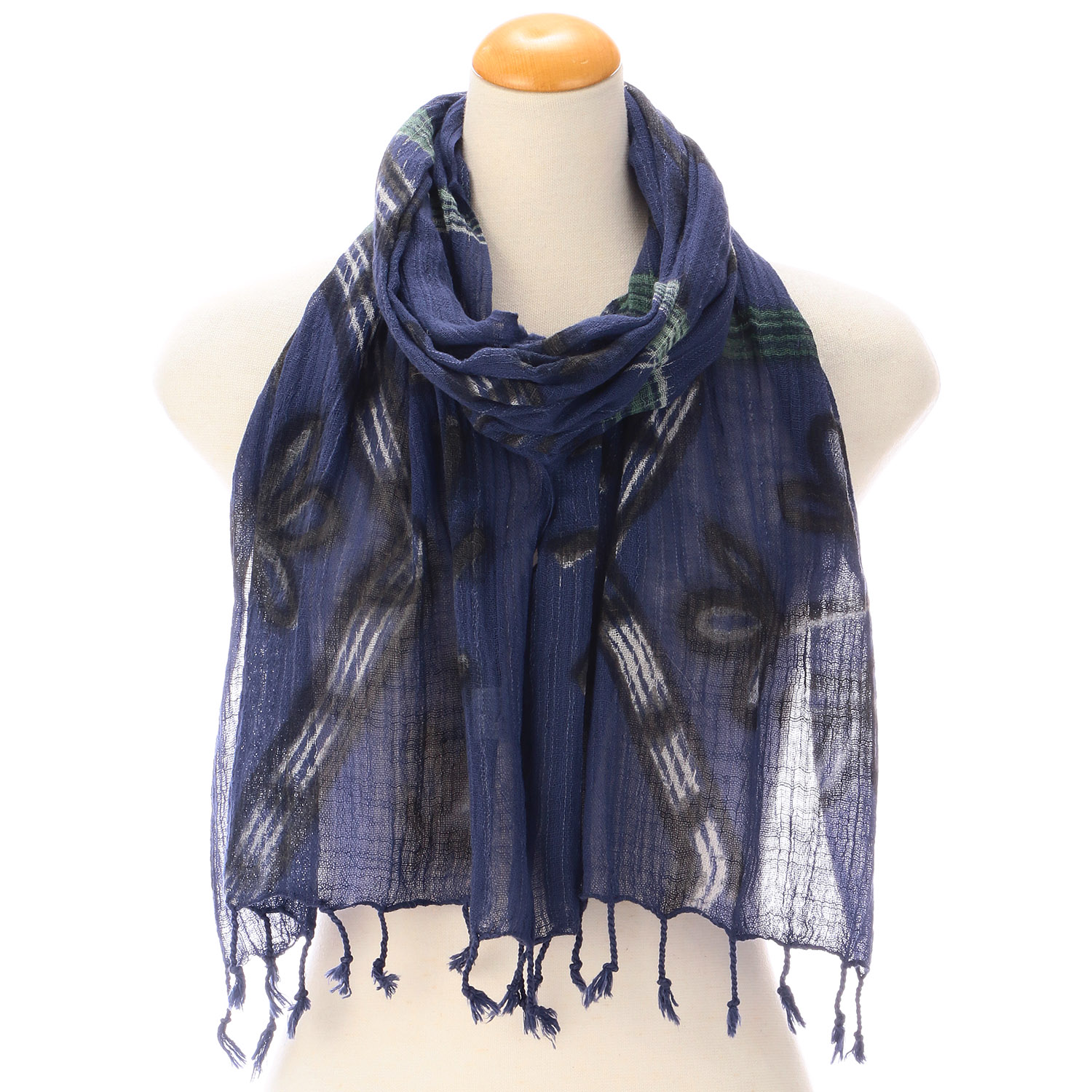 【01，02， 04終了】インド製 綿スラブストール ブルー - 画像17