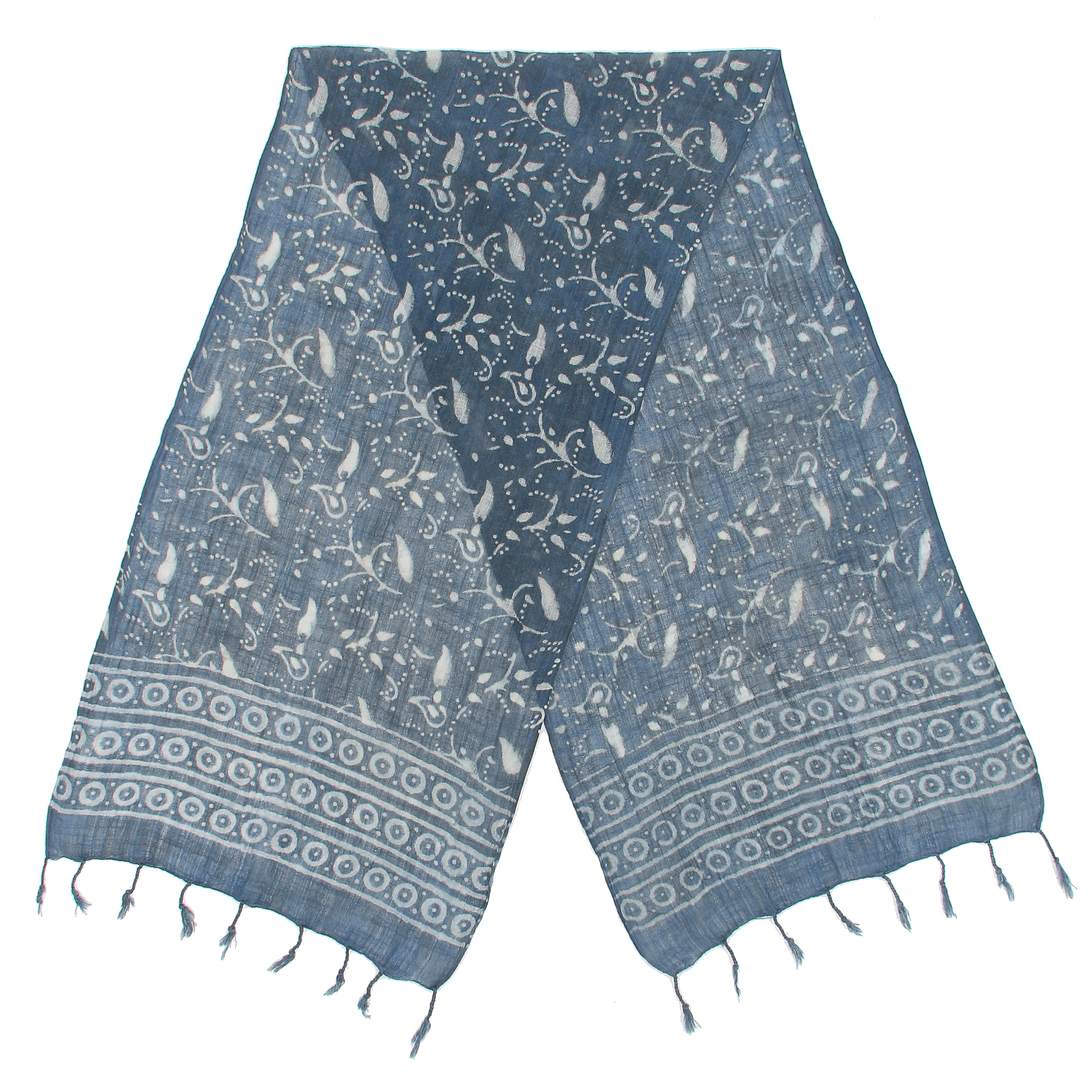 【01，02， 04終了】インド製 綿スラブストール ブルー - 画像6