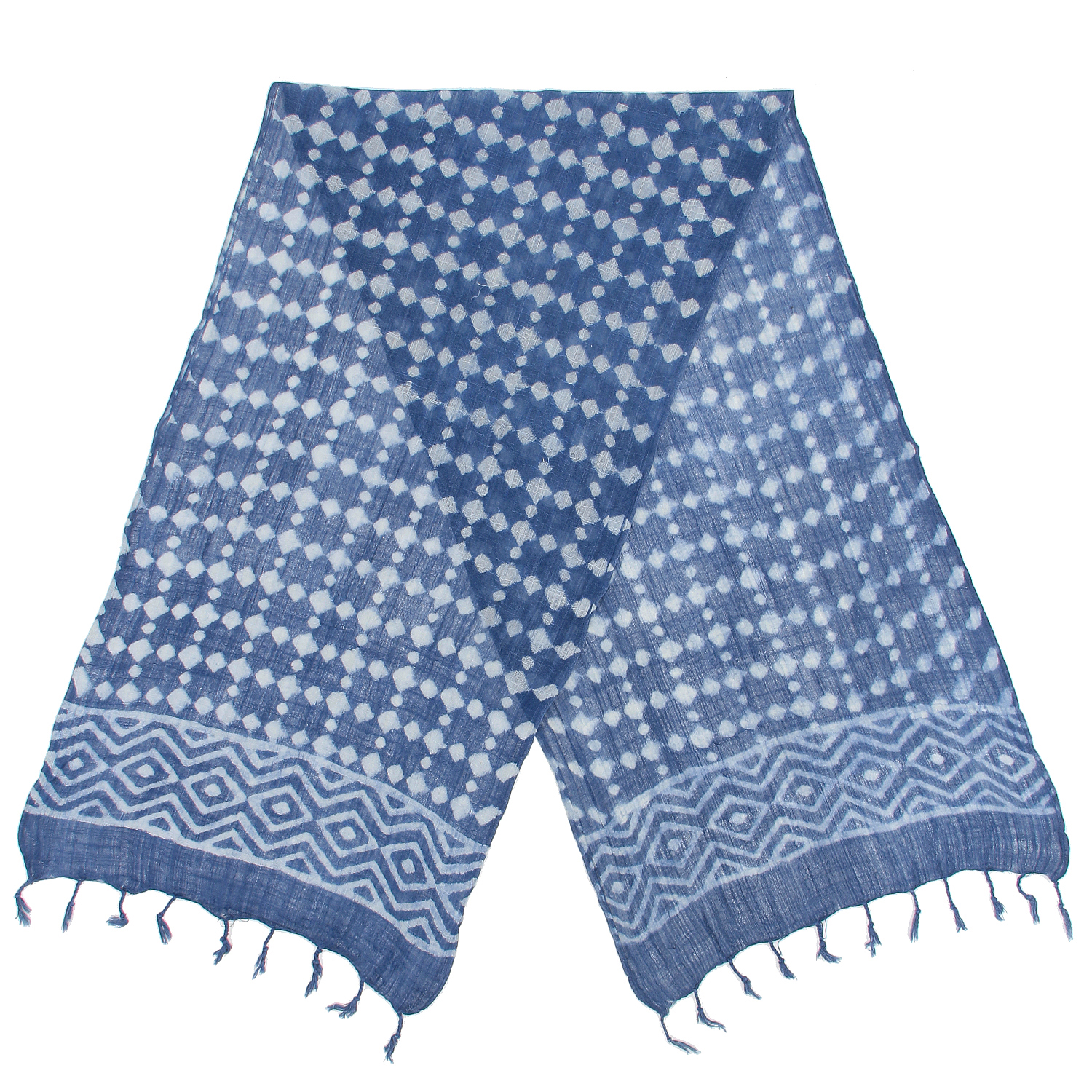 【01，02， 04終了】インド製 綿スラブストール ブルー - 画像8