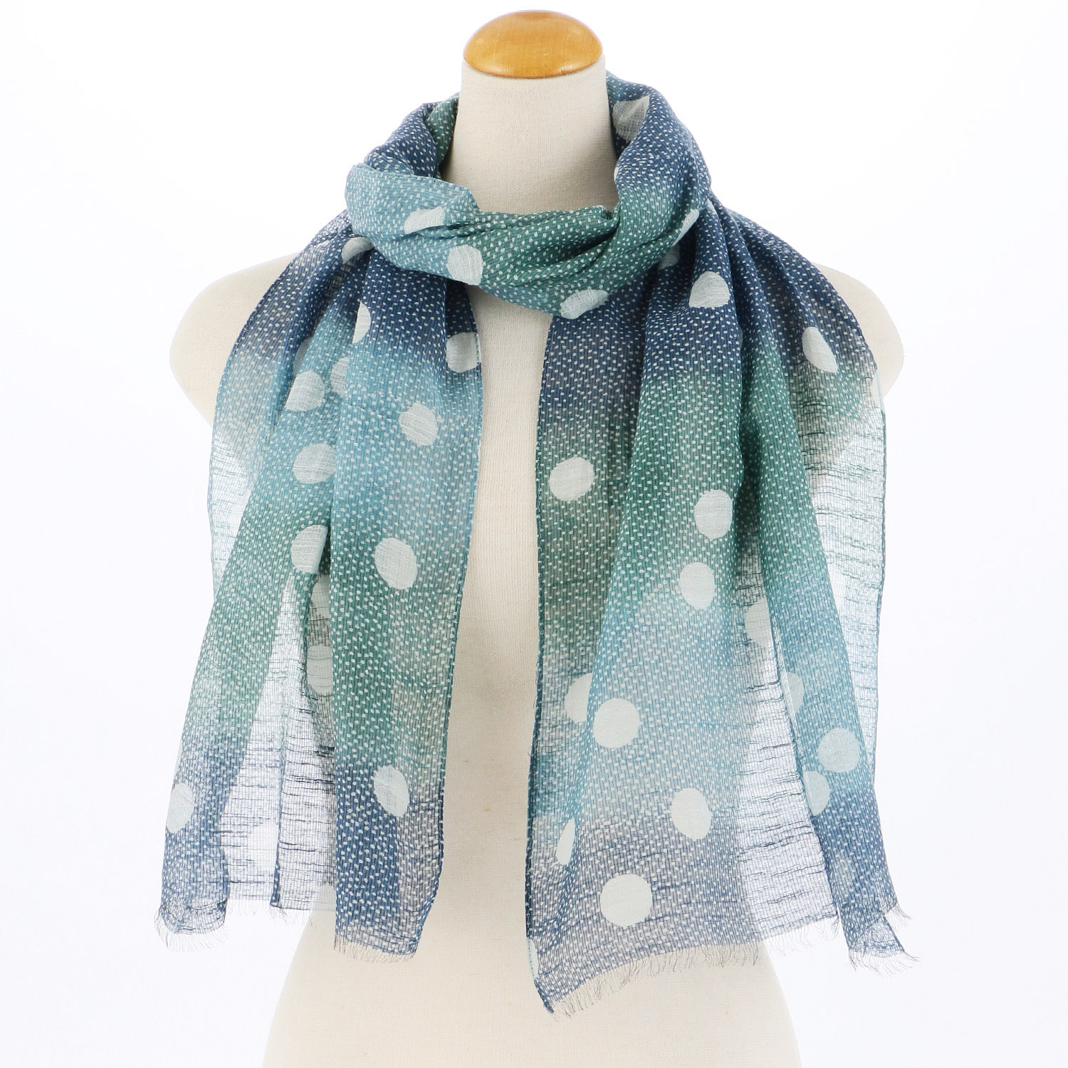 インド製 綿シルクグラデーションストール - 画像5