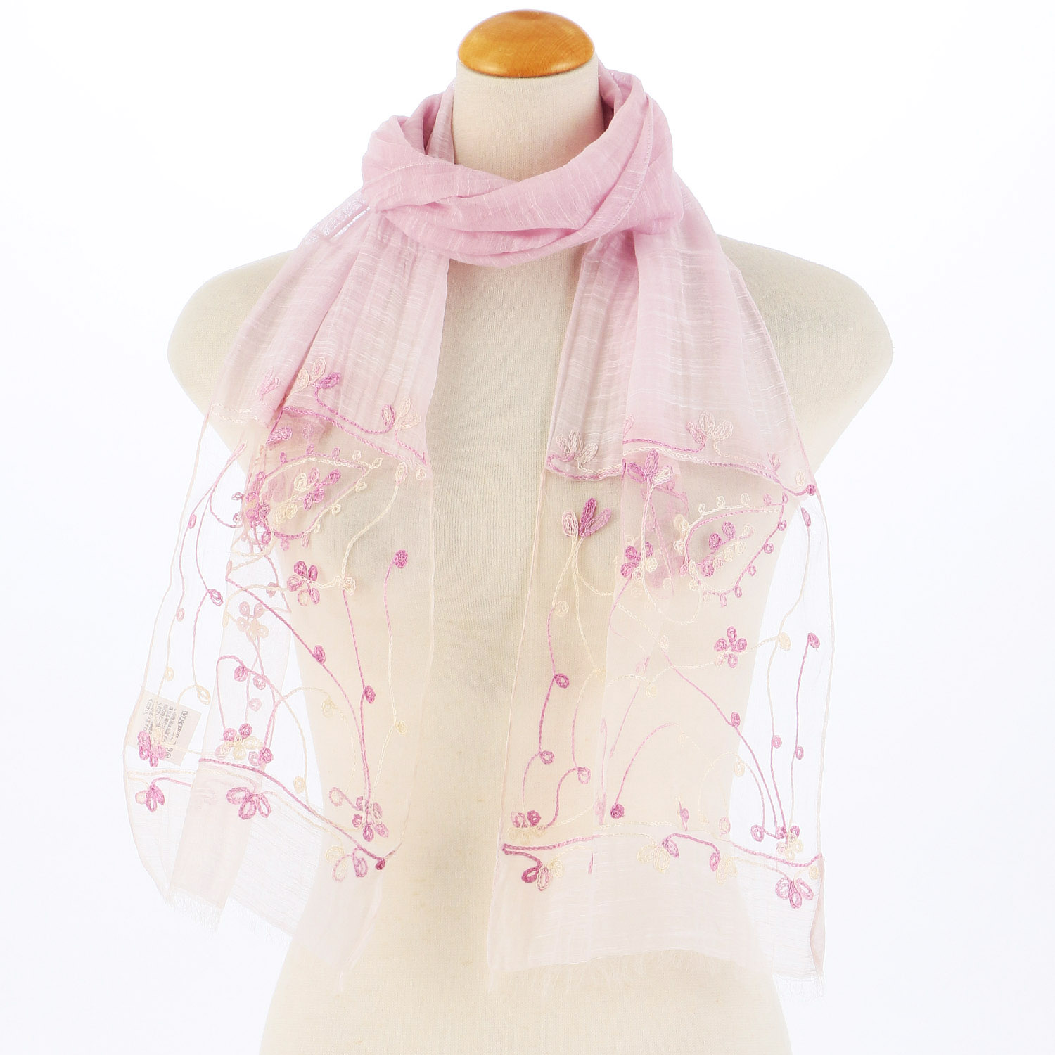 【次回再入荷5月中旬】インド製 綿シルク刺繍ストール - 画像2