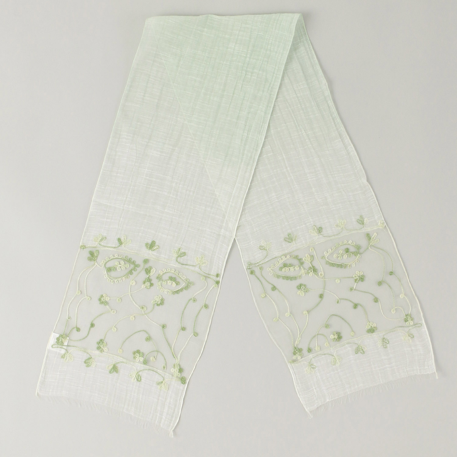 【次回再入荷5月中旬】インド製 綿シルク刺繍ストール - 画像4