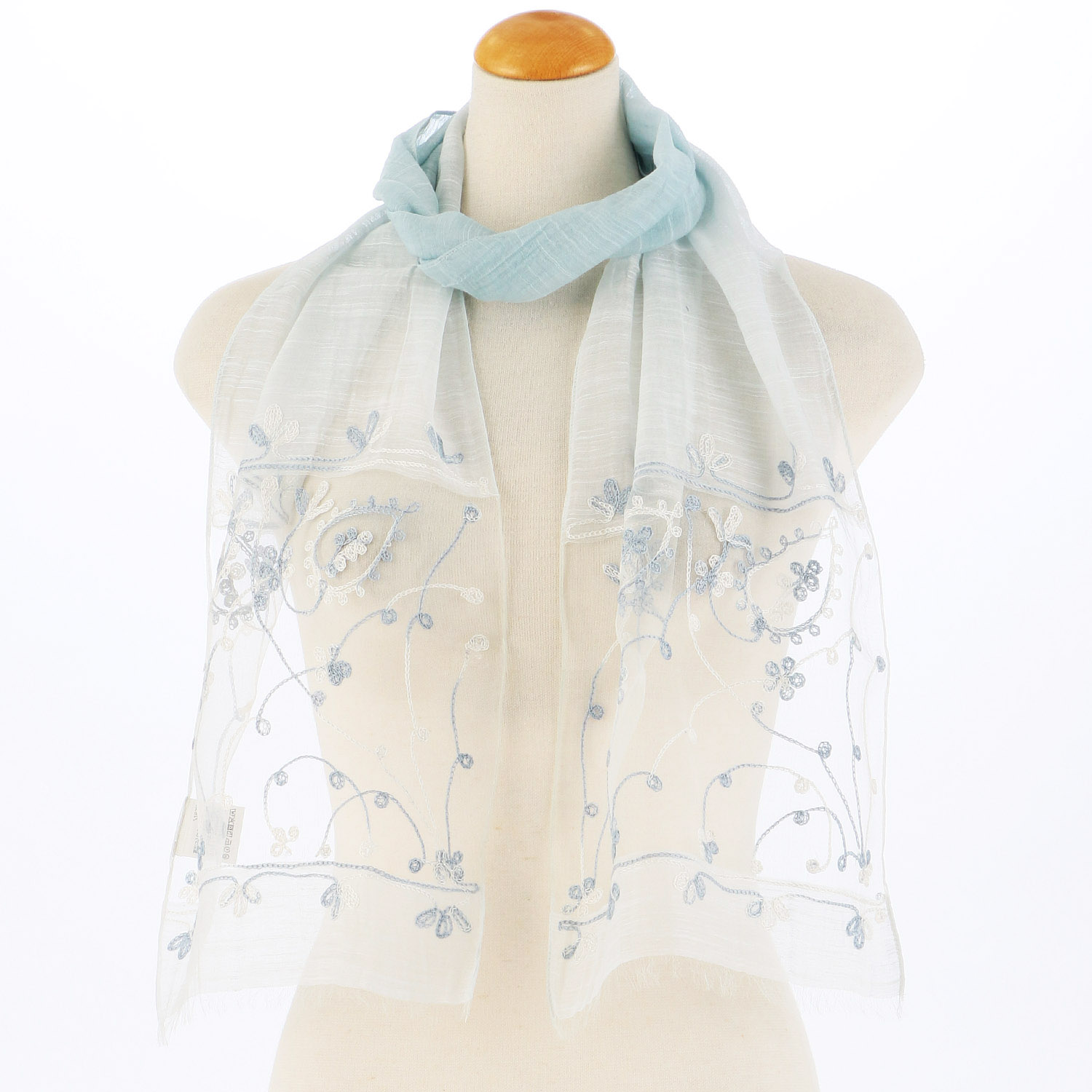 【次回再入荷5月中旬】インド製 綿シルク刺繍ストール - 画像6