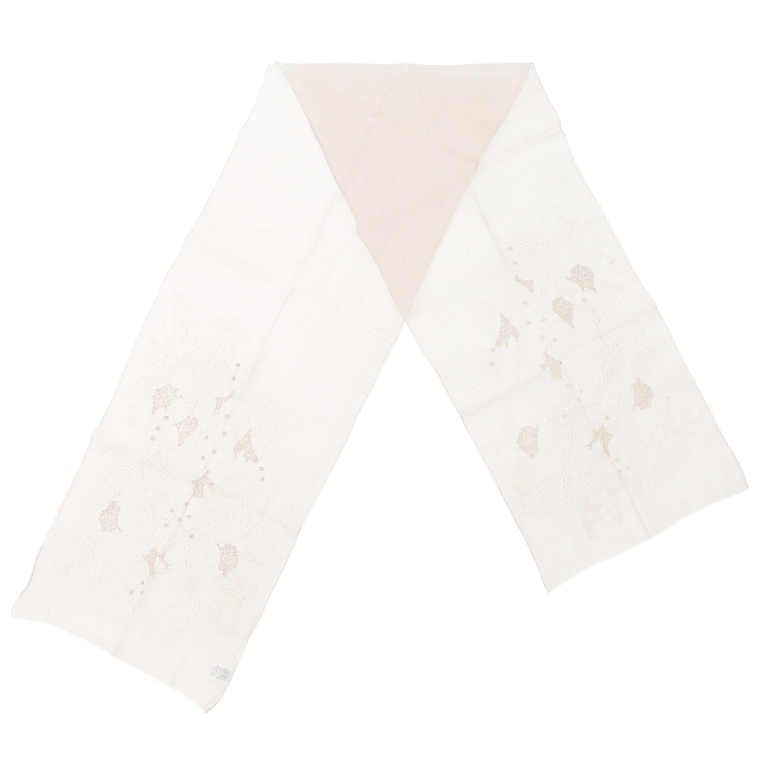 インド製 シルク混刺繍ビーズストール - 画像2