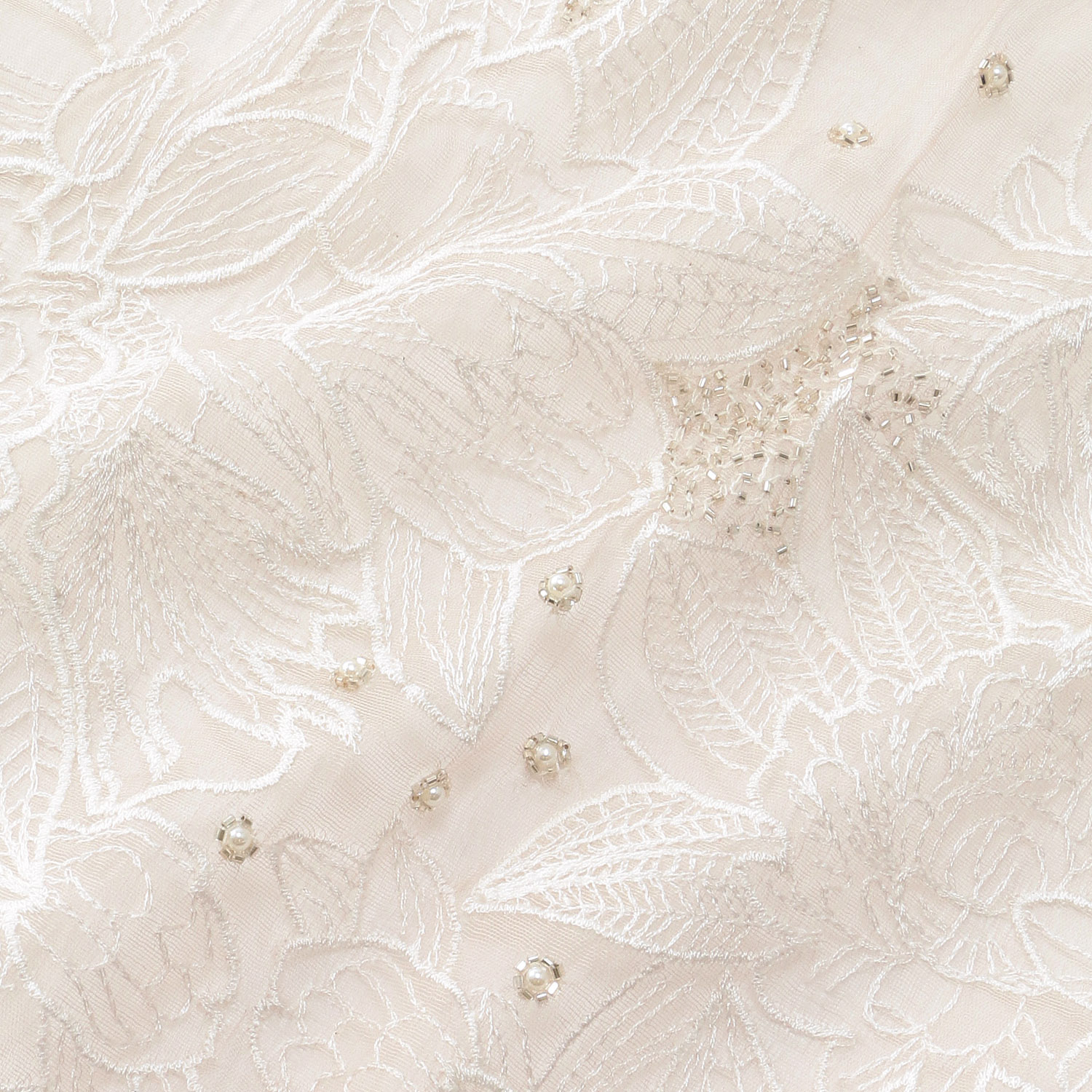 インド製 シルク混刺繍ビーズストール - 画像3