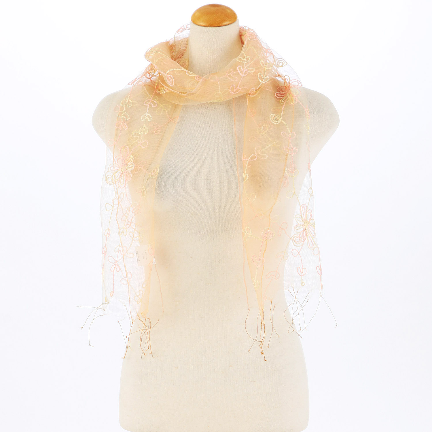 インド製 シルク刺繍グラデーションストール - 画像2