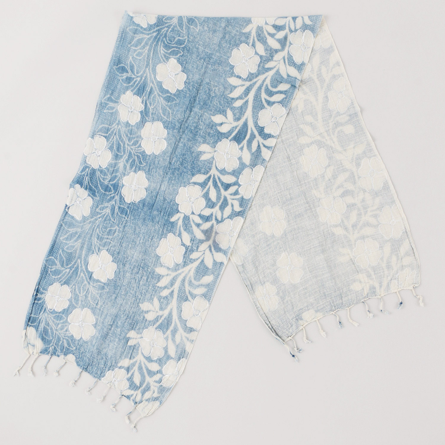 インド製 コットンストール ライトブルー - 画像7