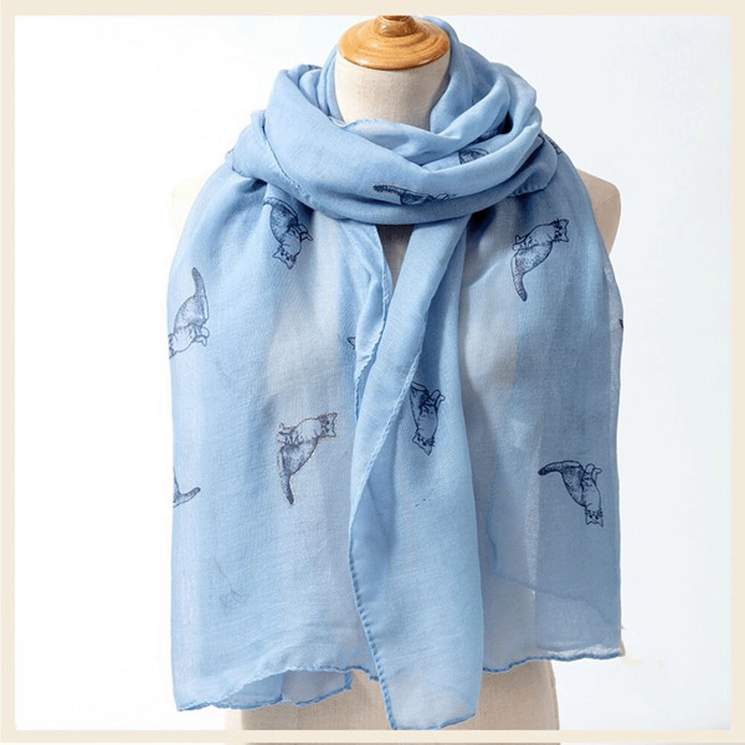 【サックス終了】 大判ストール ラメネコ