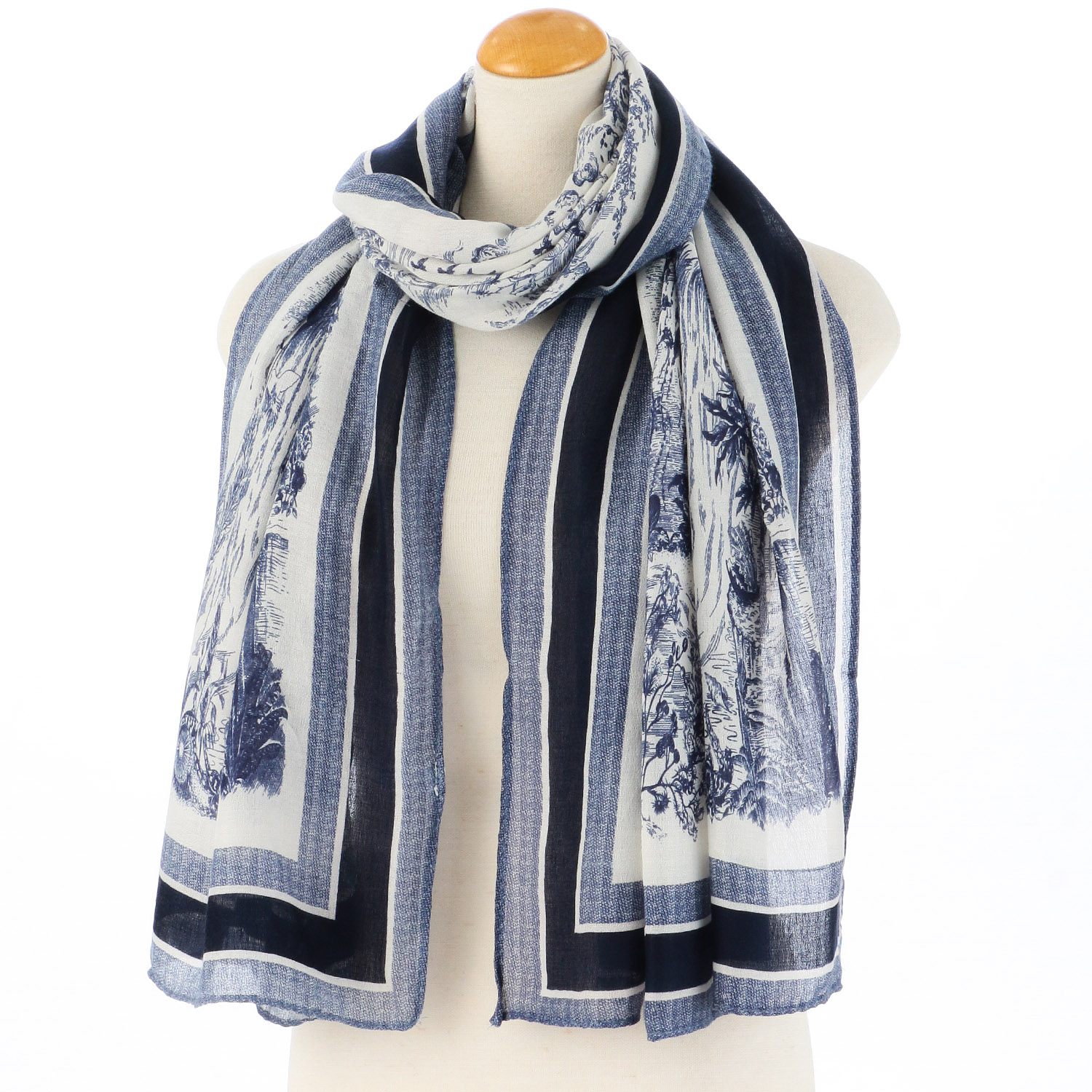 草花柄ストール - 画像2