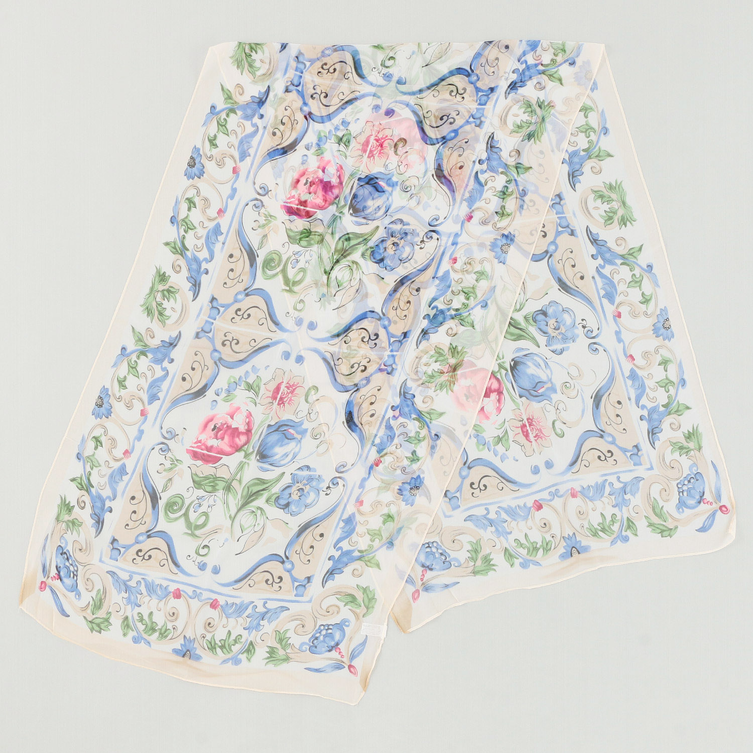 花柄シフォンプリントストール - 画像2