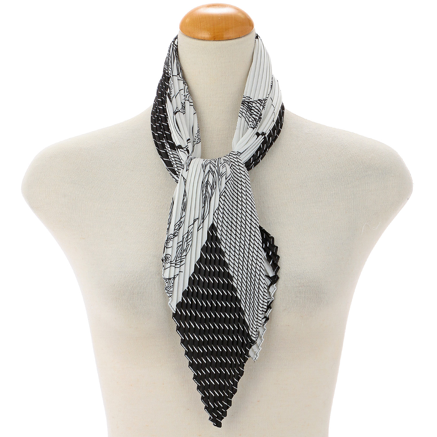 プリーツスカーフ リースストライプ