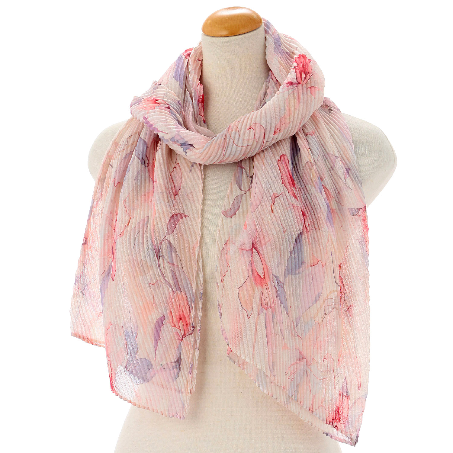 花柄プリーツストール