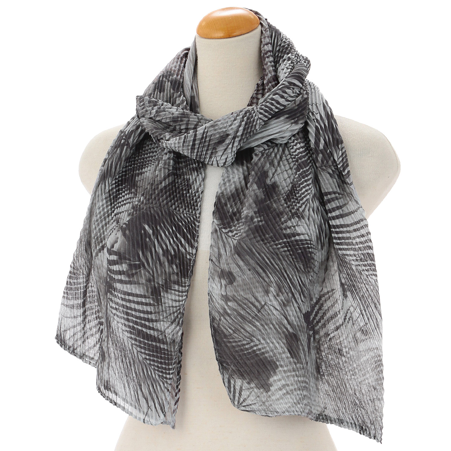 リーフ柄プリーツストール - 画像2