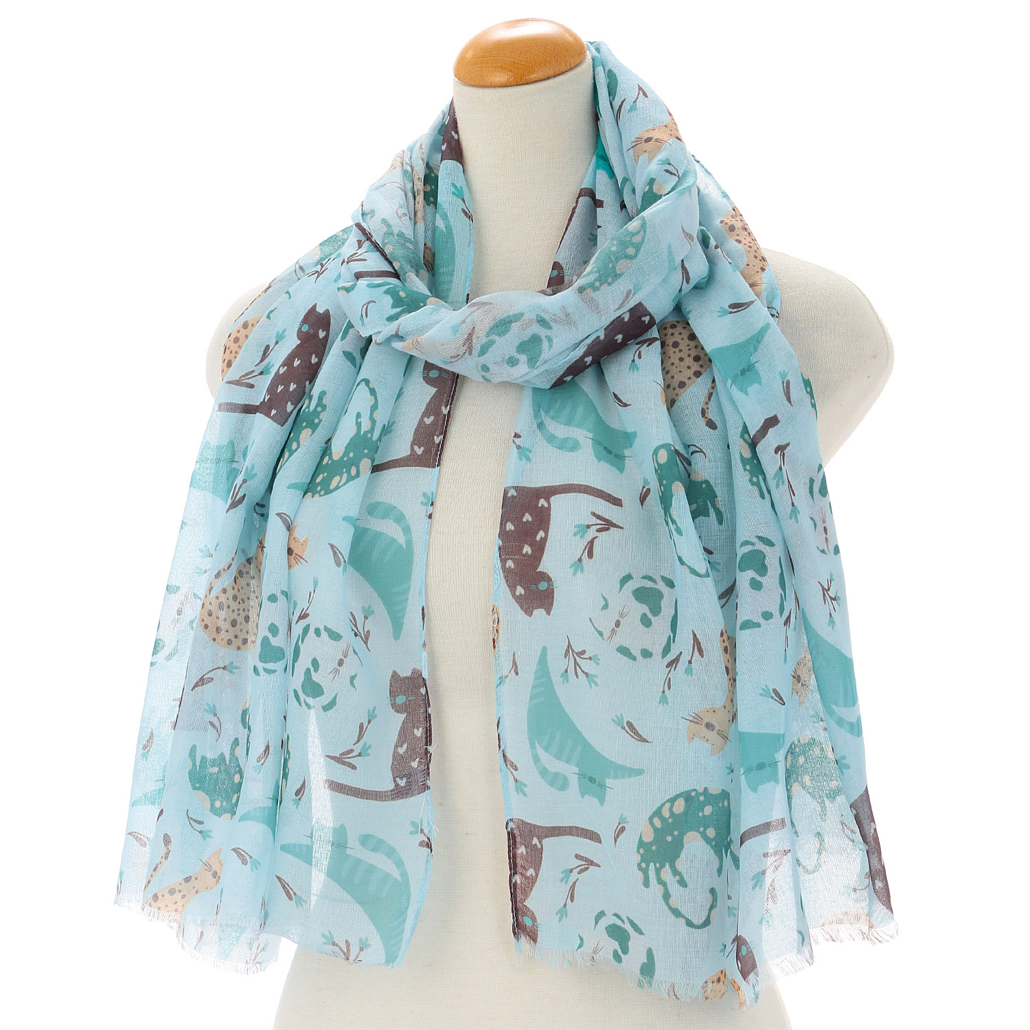 ネコ柄プリントストール