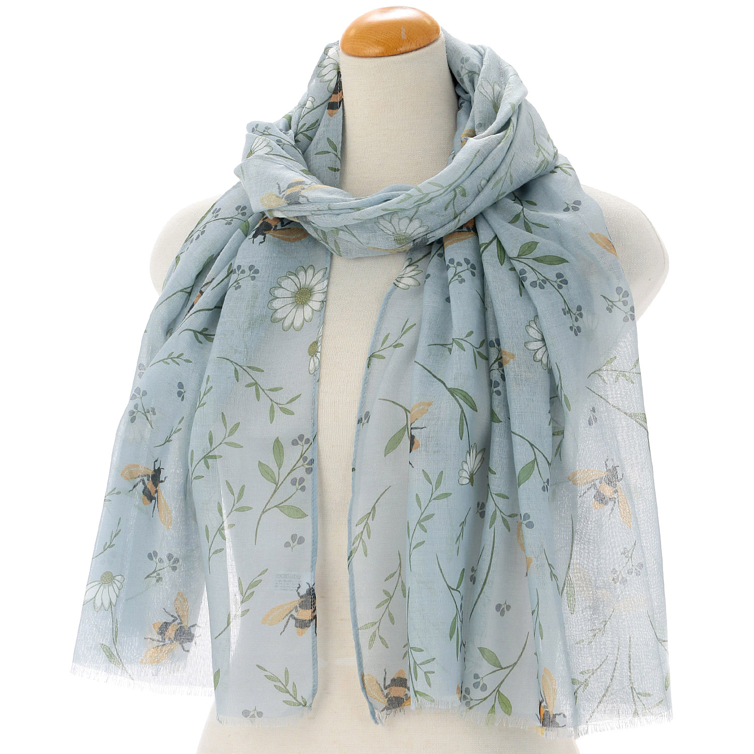 蜂フラワープリントストール