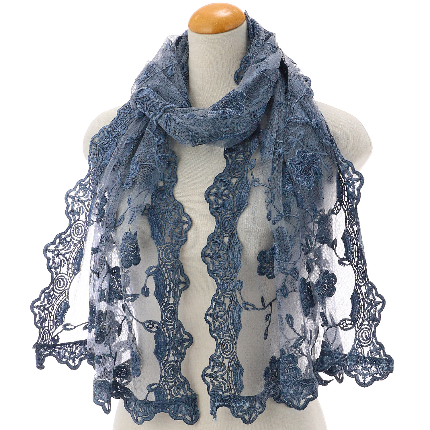 【マリンブルー終了】チュールレースストール