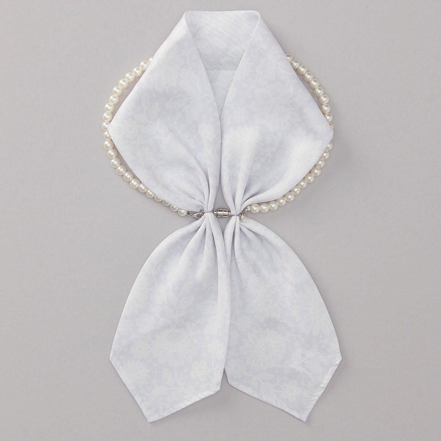 マグネット付パールネックレススカーフ マルチ柄 - 画像3