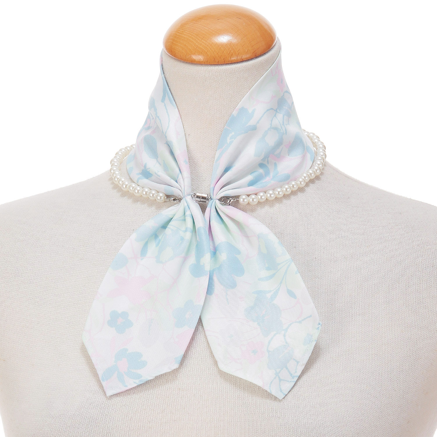 マグネット付パールネックレススカーフ マルチ柄 - 画像8