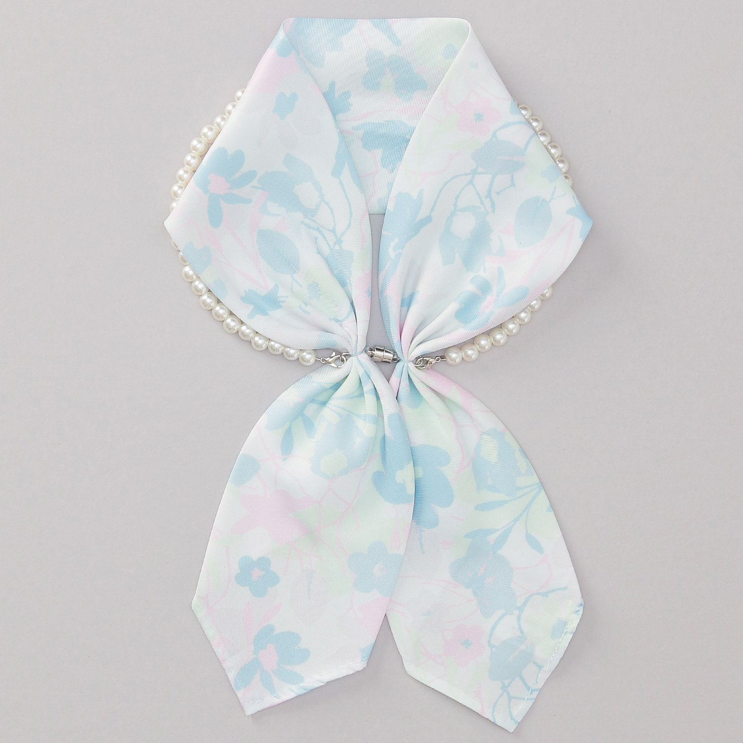 マグネット付パールネックレススカーフ マルチ柄 - 画像9