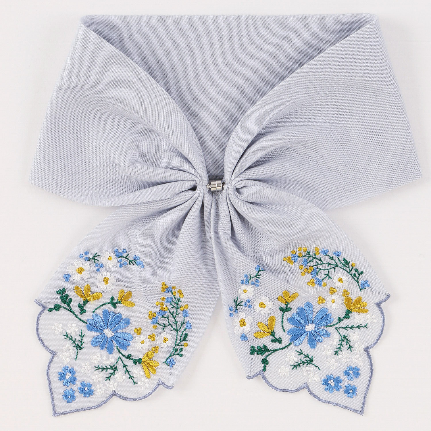 マグネット付きコットン刺繍スカーフ 花 - 画像2