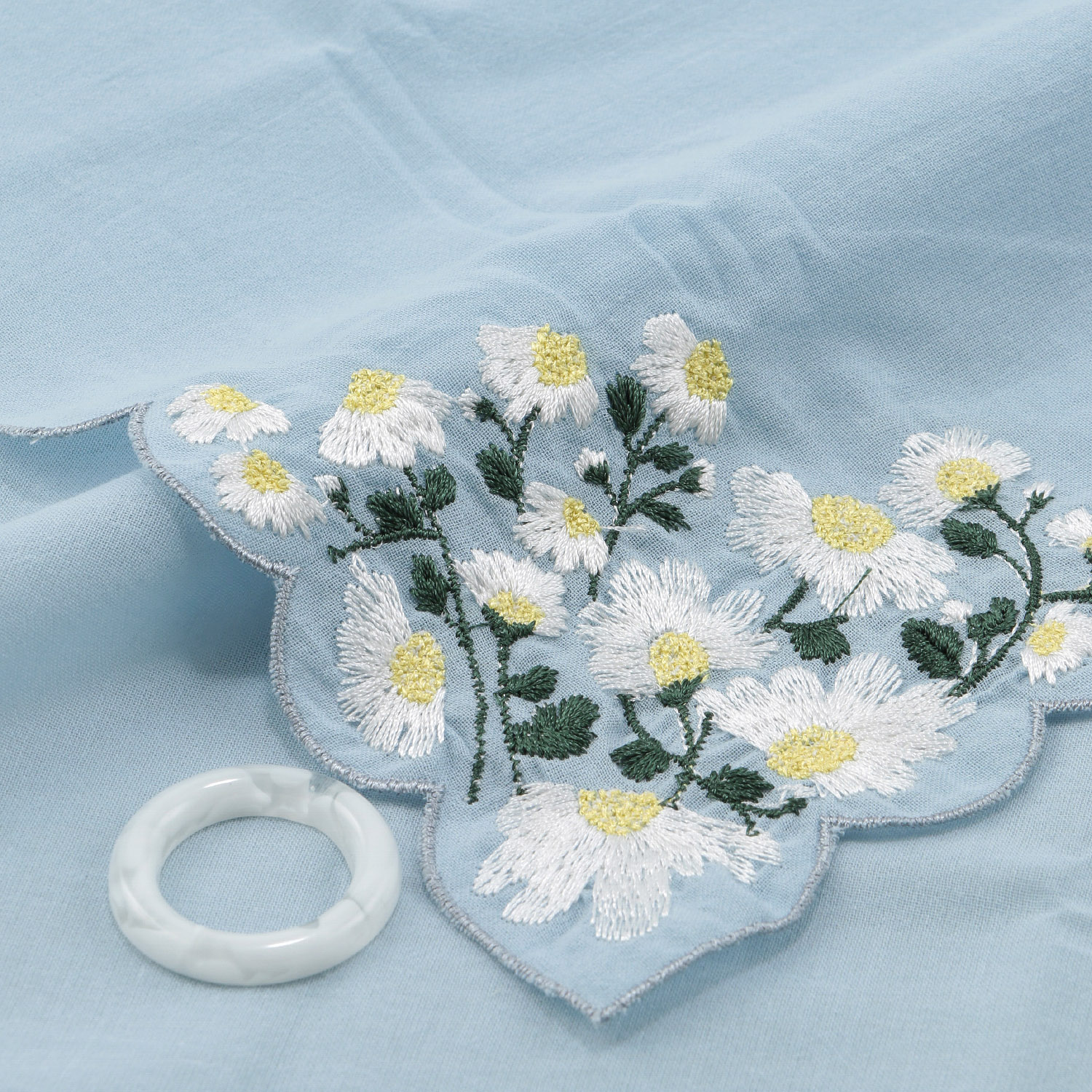 ポーチ付刺繍リングスカーフ 北欧マルチ柄 - 画像12