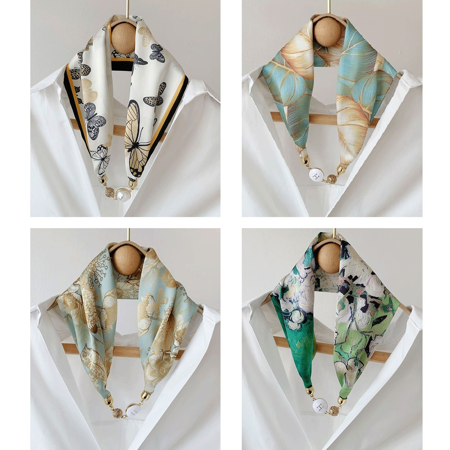 パール付きマグネットスカーフ