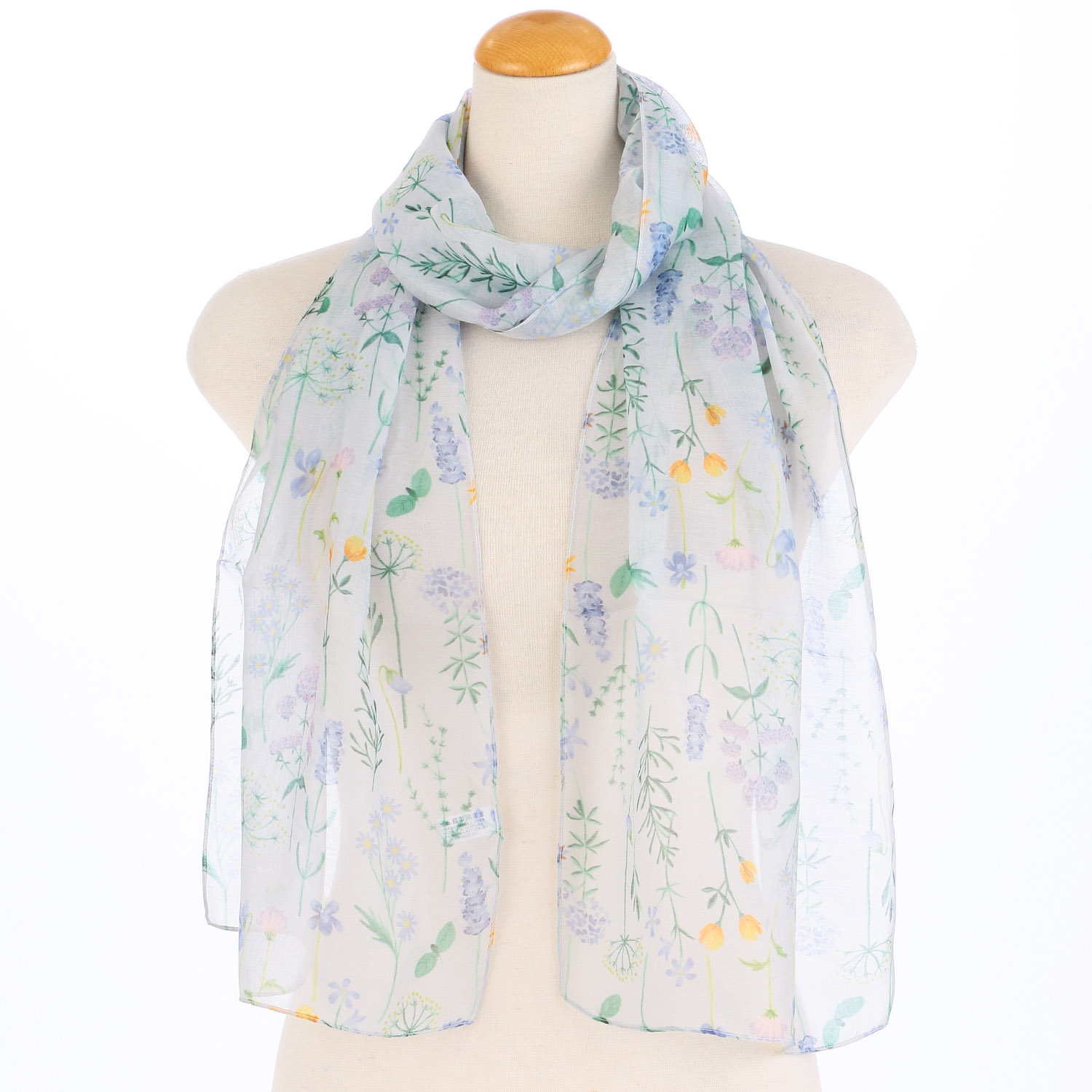 【ピンク終了】インド製 シルク混花柄プリントストール - 画像3