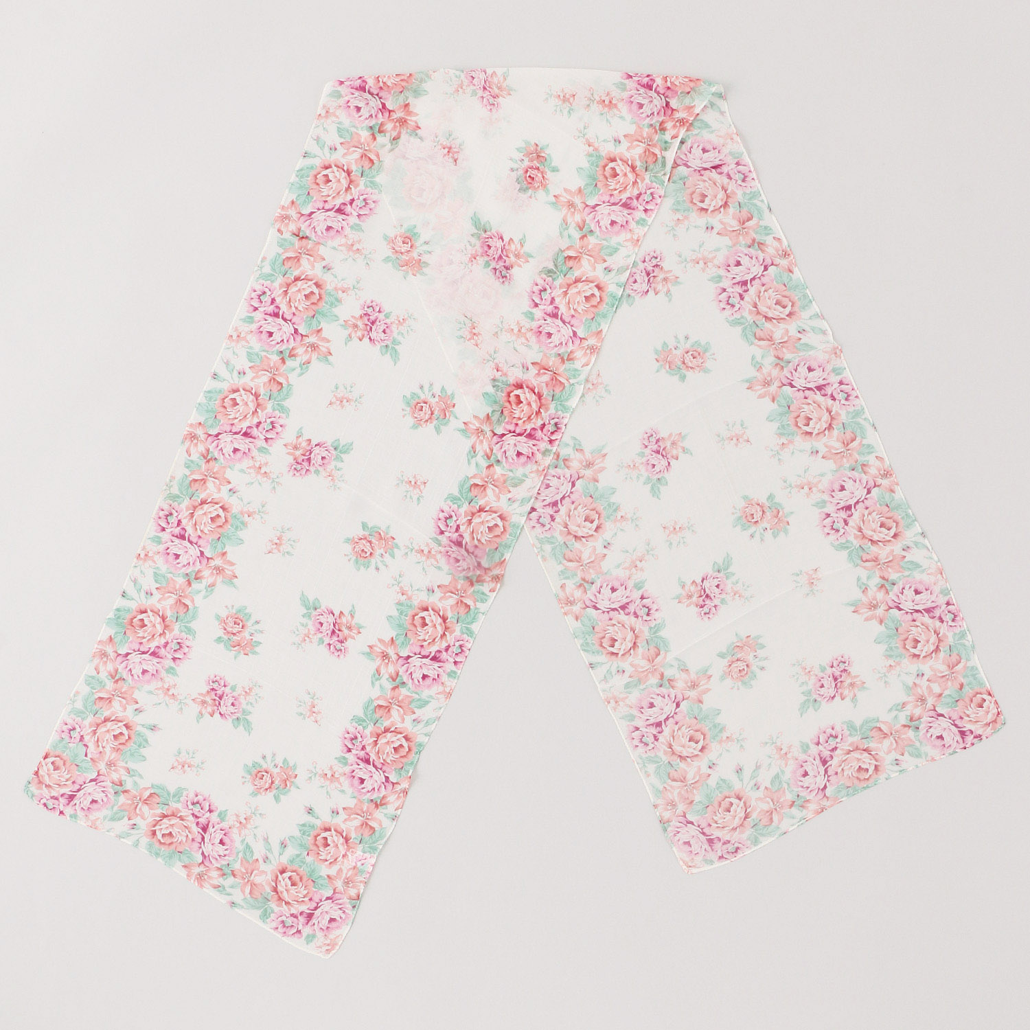 インド製 シルク混花柄プリントストール - 画像2