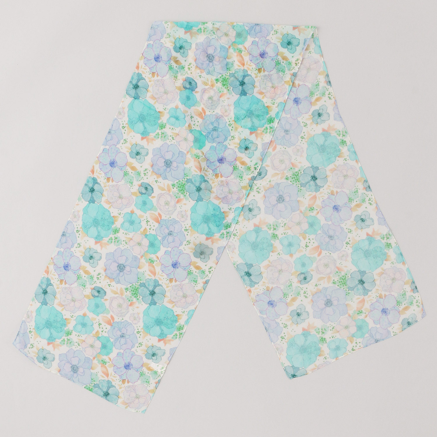 インド製 シルク混花柄プリントストール - 画像3