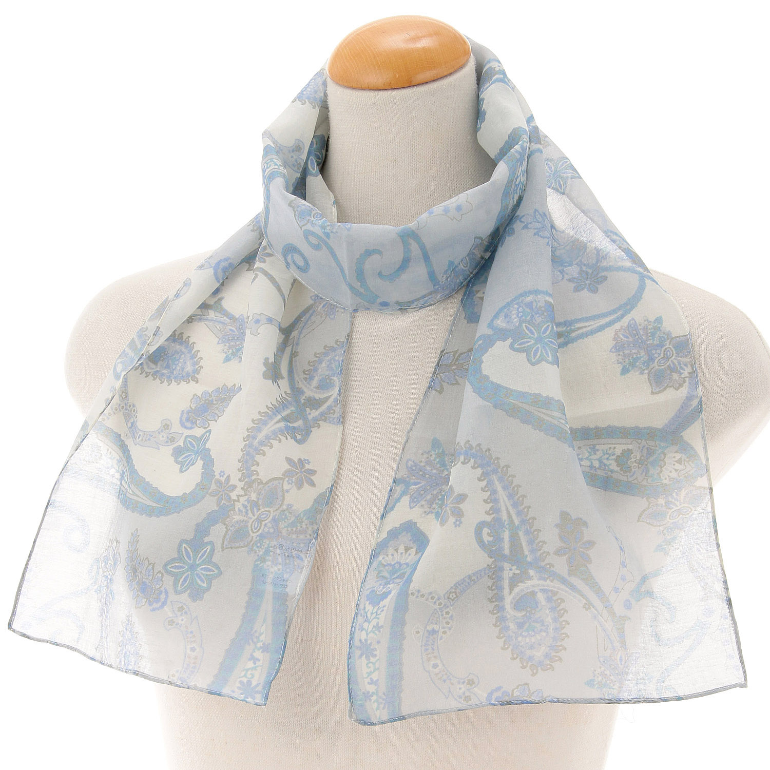 インド コットンシルクストール ペイズリー - 画像2