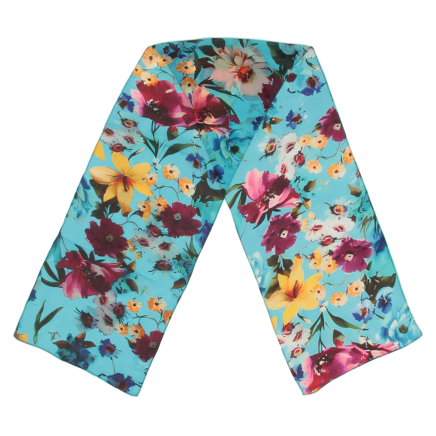 インド製 シルク花柄ストール - 画像4