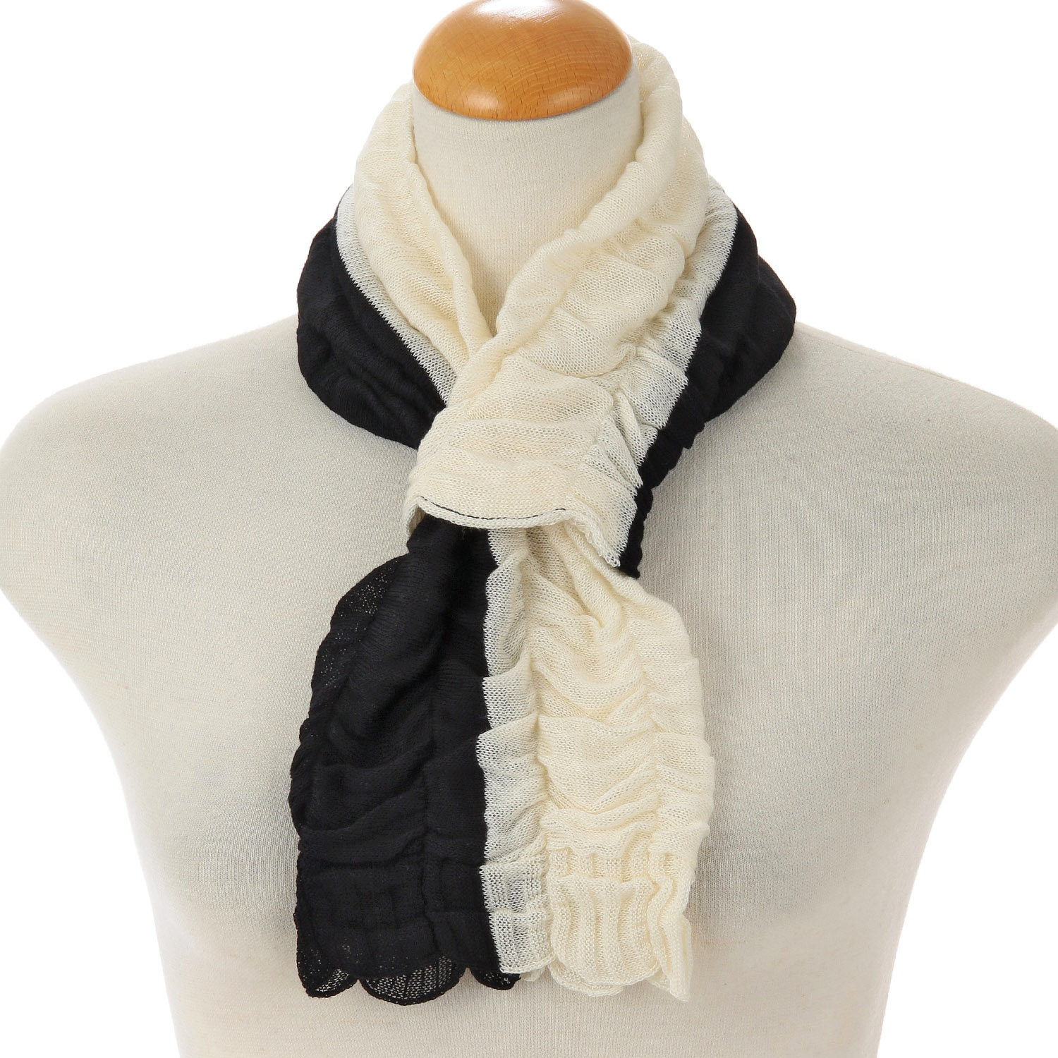 日本製 シルク混ミニストール バイカラー