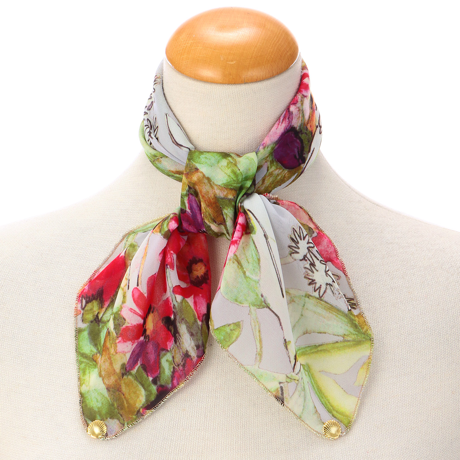 日本製 プリントポリエステルシフォンスカーフ 52×52 - 画像26