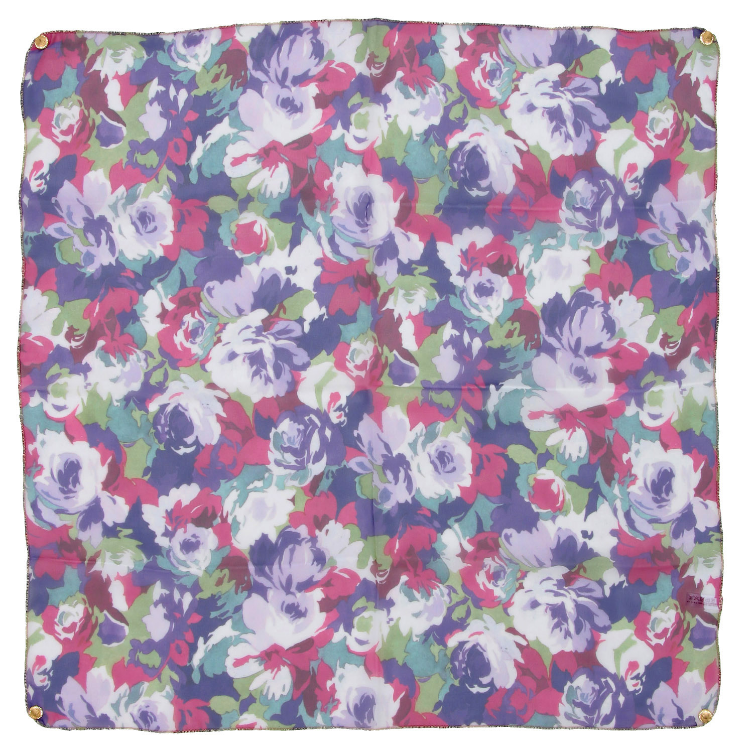 日本製 プリントポリエステルシフォンスカーフ 52×52 - 画像5