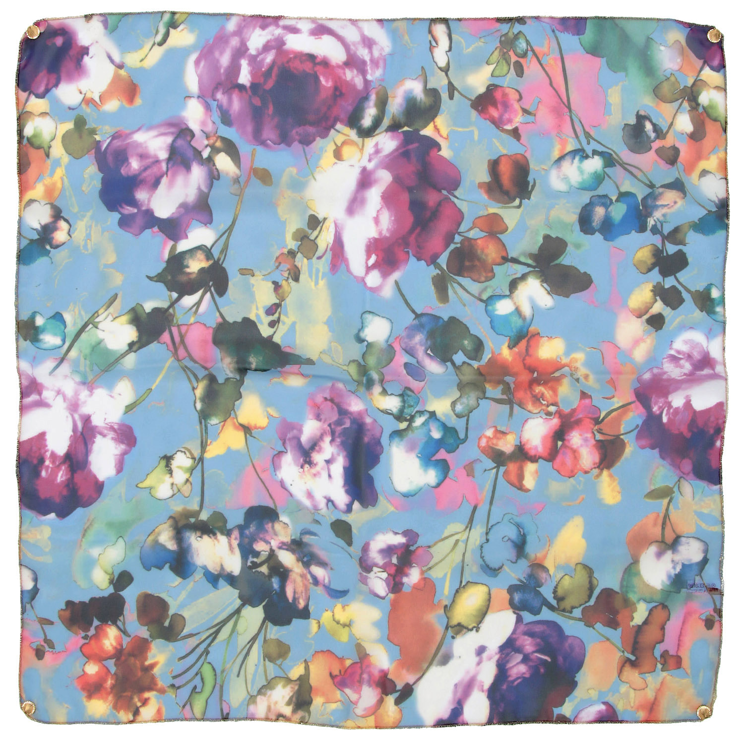 日本製 プリントポリエステルシフォンスカーフ 52×52 - 画像9