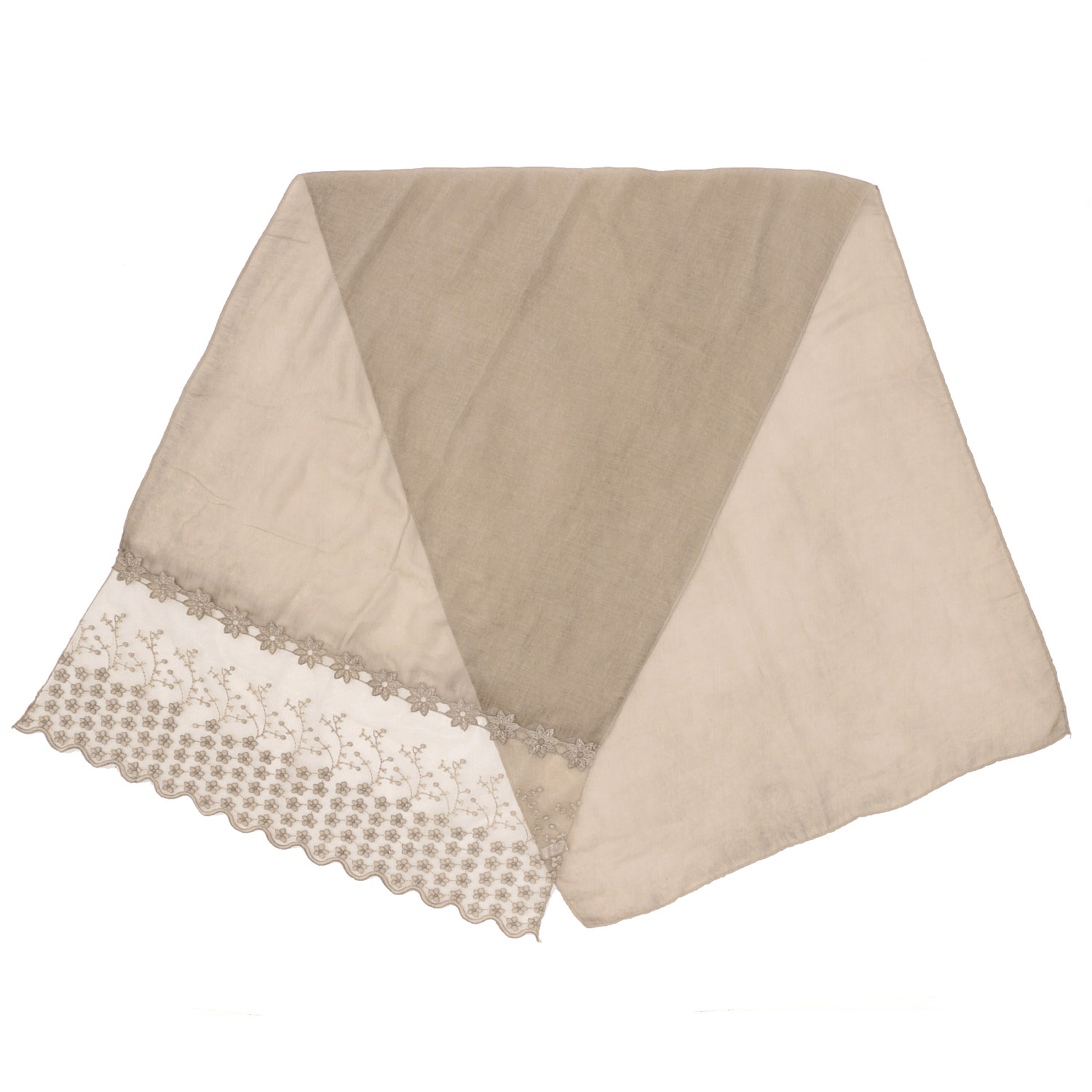 小花刺繍切替ストール - 画像4