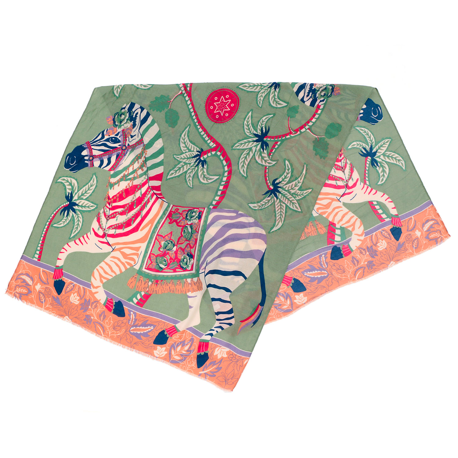 【グリーン終了】シマウマプリント大判ストール - 画像5