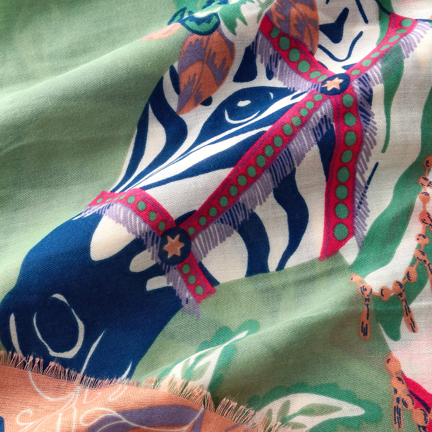 【グリーン終了】シマウマプリント大判ストール - 画像6